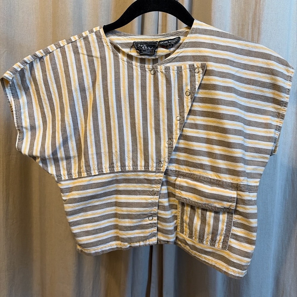 Chic Striped Button-Up Crop Top